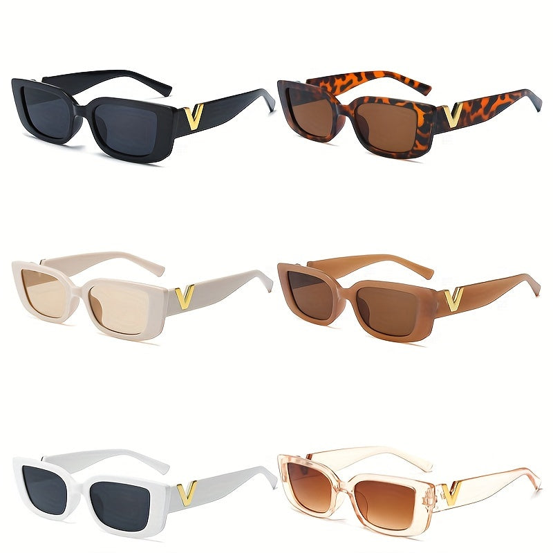 Women's Vintage Rectangle Fashion Sunglasses Polarized PC Lenses for Hiking Outdoor