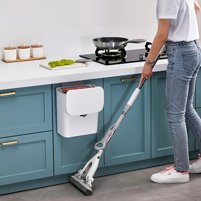 Cubo de basura de colgar en la pared con puerta de armario y tapa abatible para baño, dormitorio, sala de estar