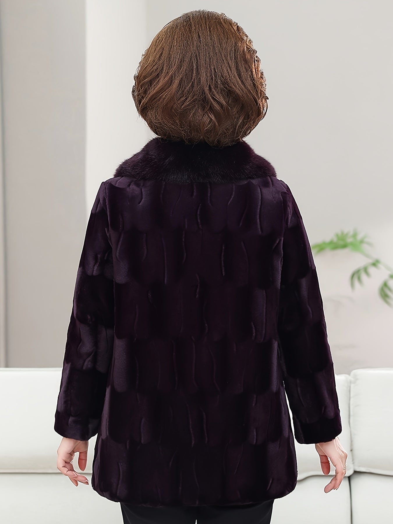 Плюс сайз искусственный мех Тедди пальто для женщин, длинный рукав, зимняя верхняя одежда