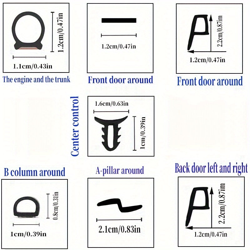 Full Vehicle Soundproofing Seal Strip Kit Waterproof Shock Absorbing Self-Adhesive Insulation