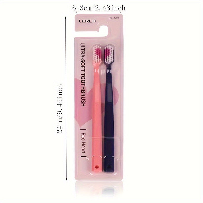 Couple Soft Bristle Toothbrushes Love Shape 2-Pack Family Set