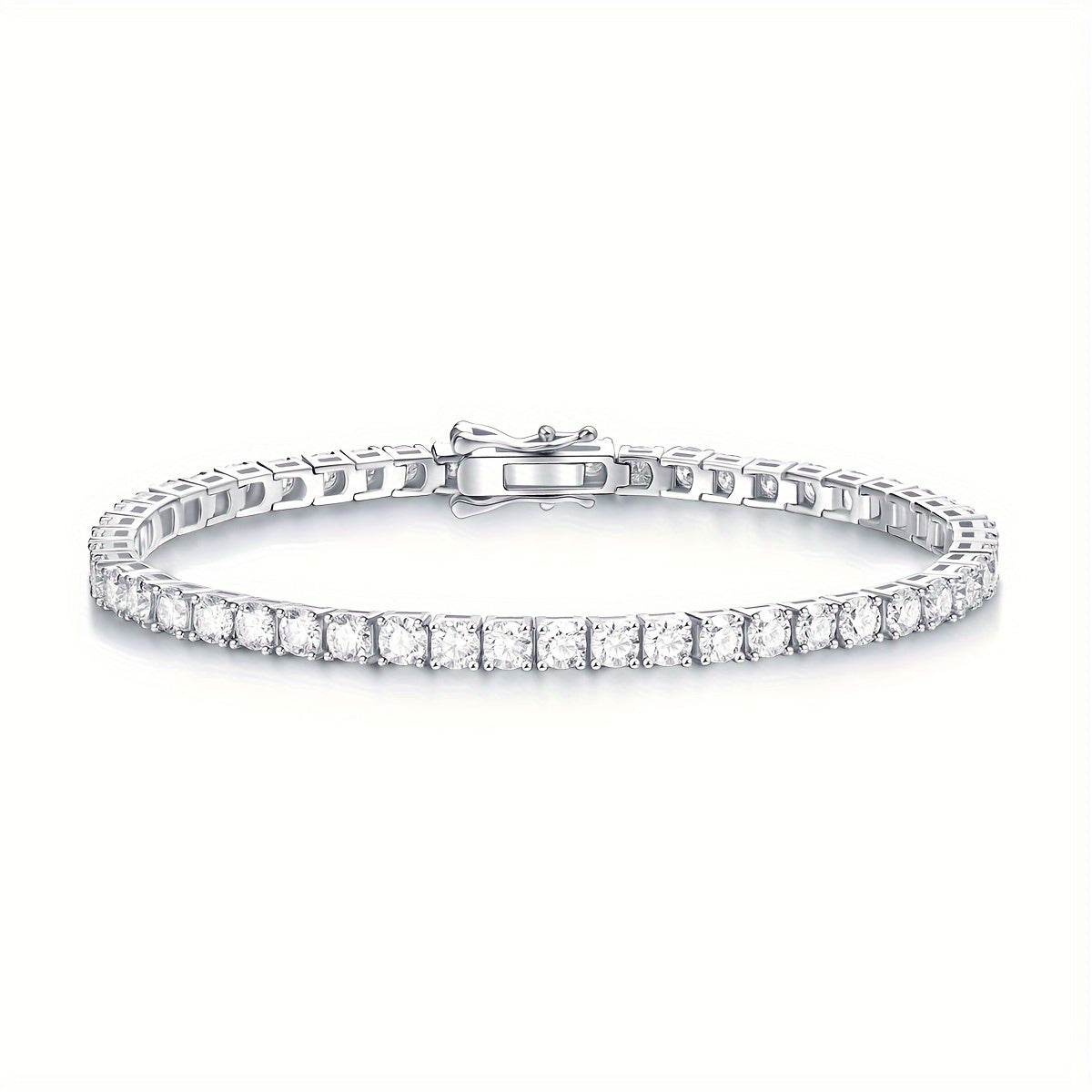 Moissanite Bracelet 4.7-17ct S925 Silver with 18K Platinum Plating Engagement Wedding Gift