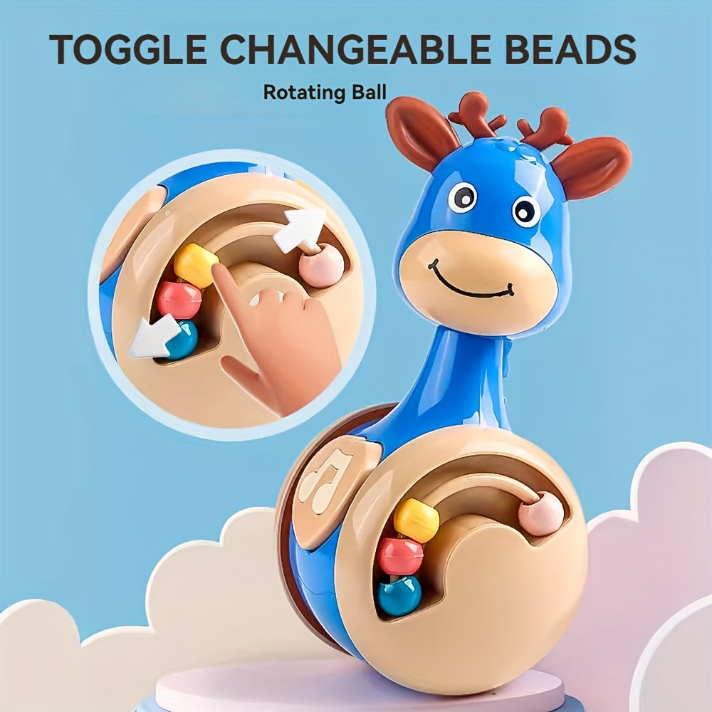 Bolalar uchun Musiqali Giraffa Tumbler O'yinchoq Interaktiv Qadam qo'yish Hamkori Ovoz va Tilla bilan