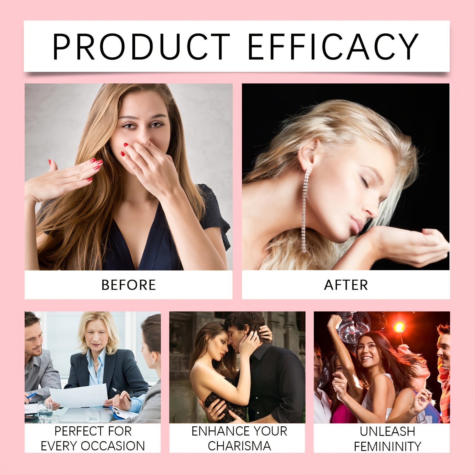 Pink Floral Eau De Toilette for Women 50ml Long-Lasting Fresh Scent Alcohol-Free