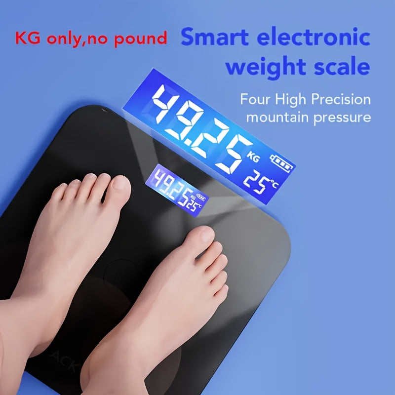 Digital bathroom scale tempered glass battery-powered high-precision 180kg LCD display