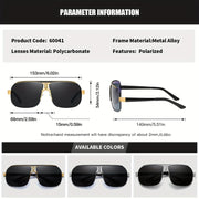 Unisex Metal Polarized Sunglasses Large Frame for Driving and Gifts