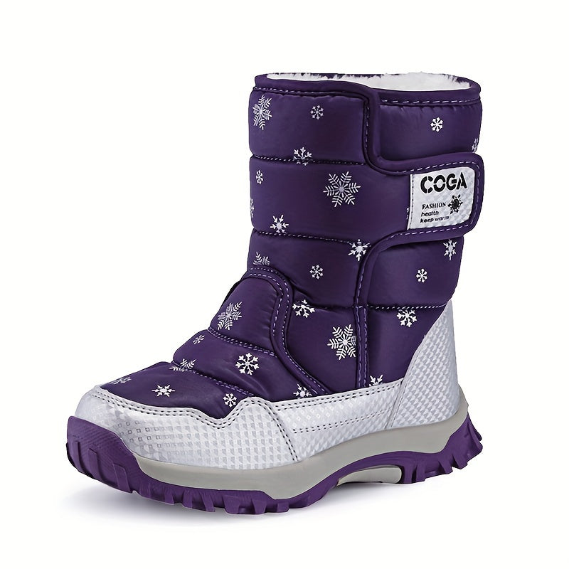 High-Top Snow Boots for Boys Girls Toddler Winter Snowflake Design Casual Outdoor