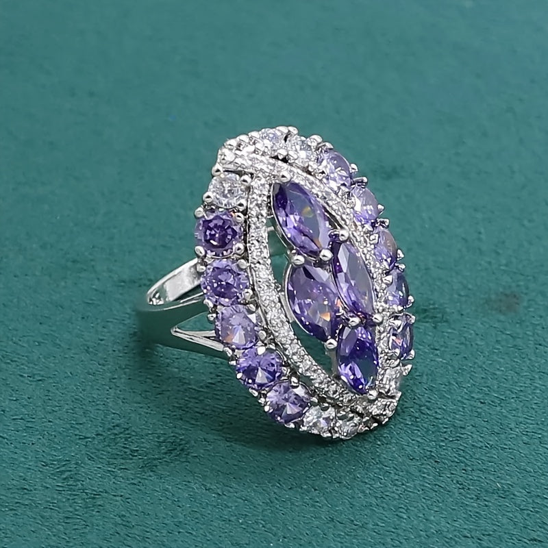 Women's Jewelry Set 5 Pieces White Gold Plated Zirconia Earrings Necklace Bracelet Ring for Weddings and Daily