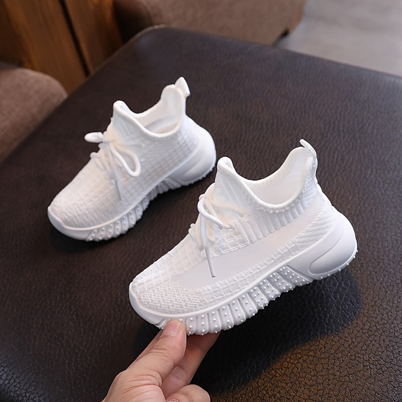 Bola uchun nafas oladigan to'qilgan poyabzal, engil, sirpanmaydigan, ichki va tashqi foydalanish uchun yil davomida bog'ichli.