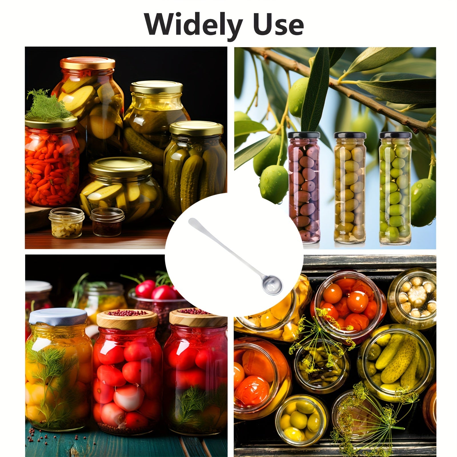 Stainless Steel Olive Spoon with Drain Hole Long Handle Slotted Serving Strainer