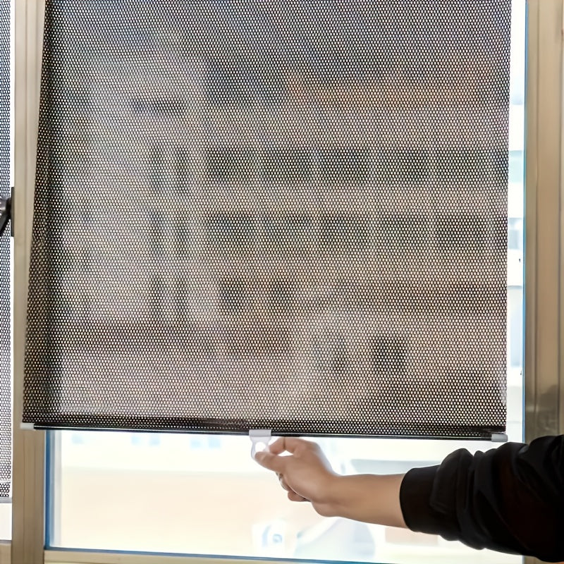 Black PVC Twill Roller Blinds for Windows and Balconies Heat Insulation Non-Perforated