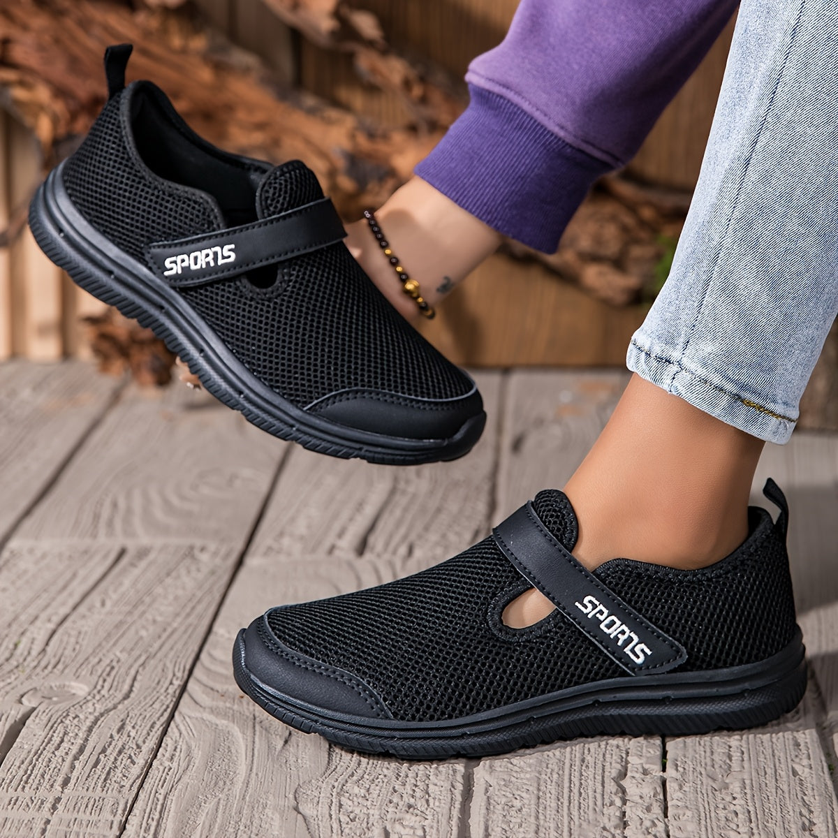 Women's Mesh Sneakers Lightweight Casual Shoes Black Comfortable Outdoor