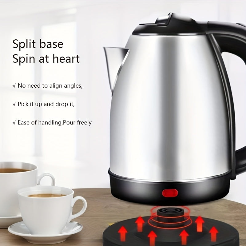 Stainless Steel Electric Kettle 2L Fast Boil 1500W Black Handle