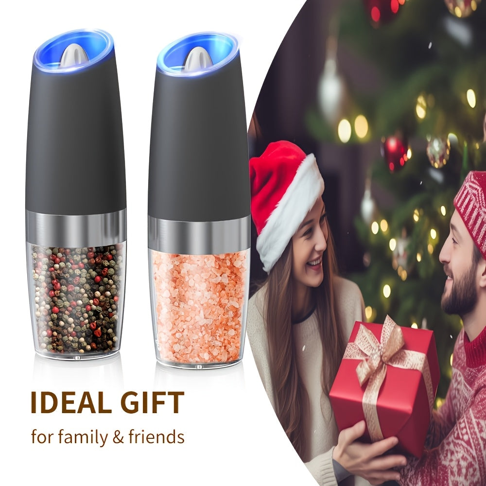 1/2 pcs Electric Pepper Salt Grinder Gravity Sensor Coarse Adjustable One-Handed Battery