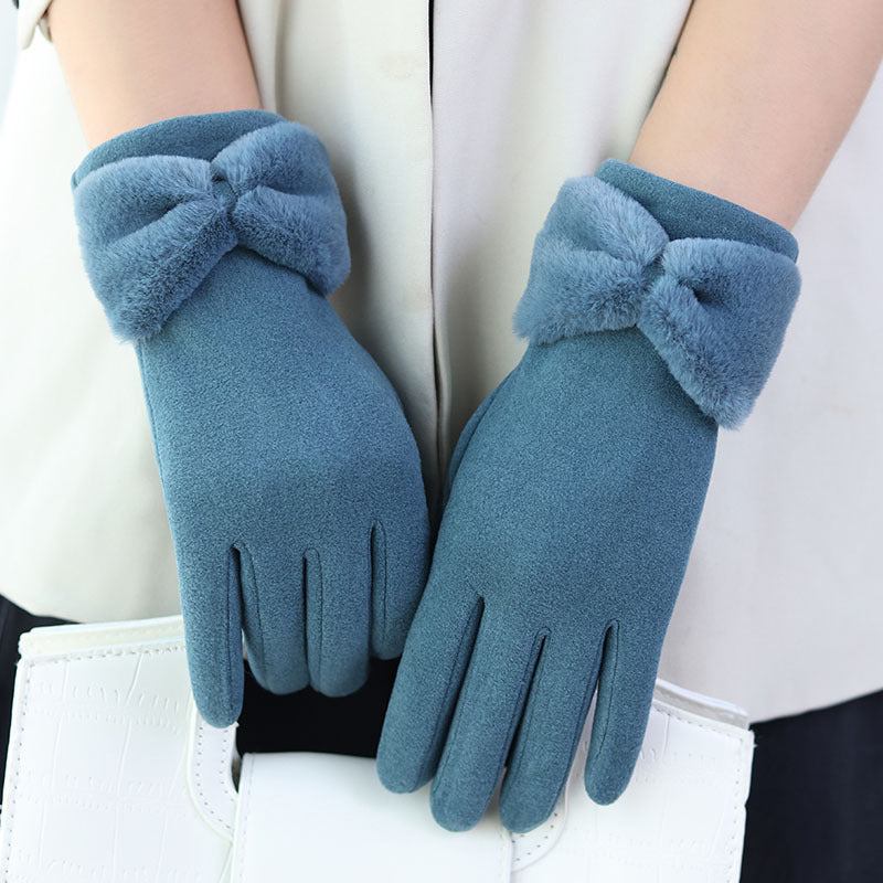 Women's Winter Gloves Warm Windproof Touchscreen Leather Gloves