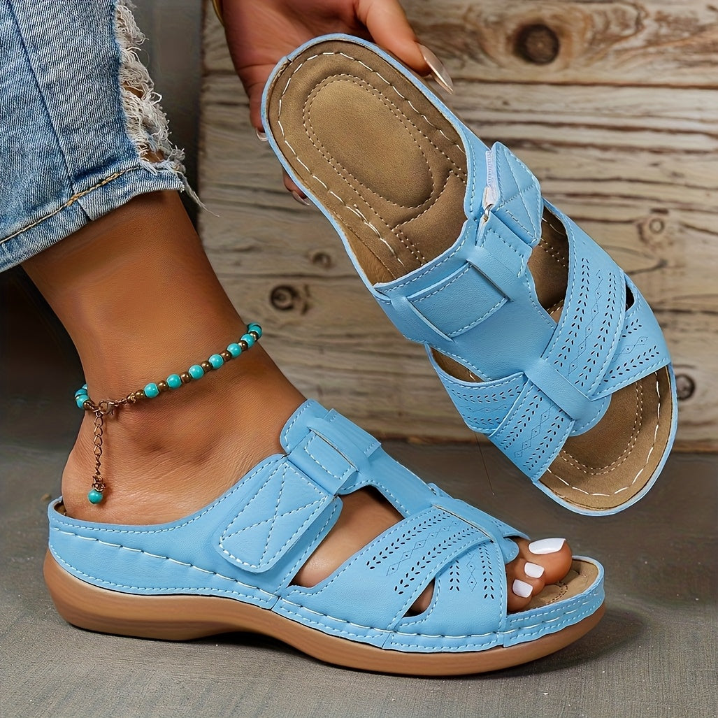 Женские летние сандалии из синтетики на slip-on, открытый носок, повседневные | пляжная обувь