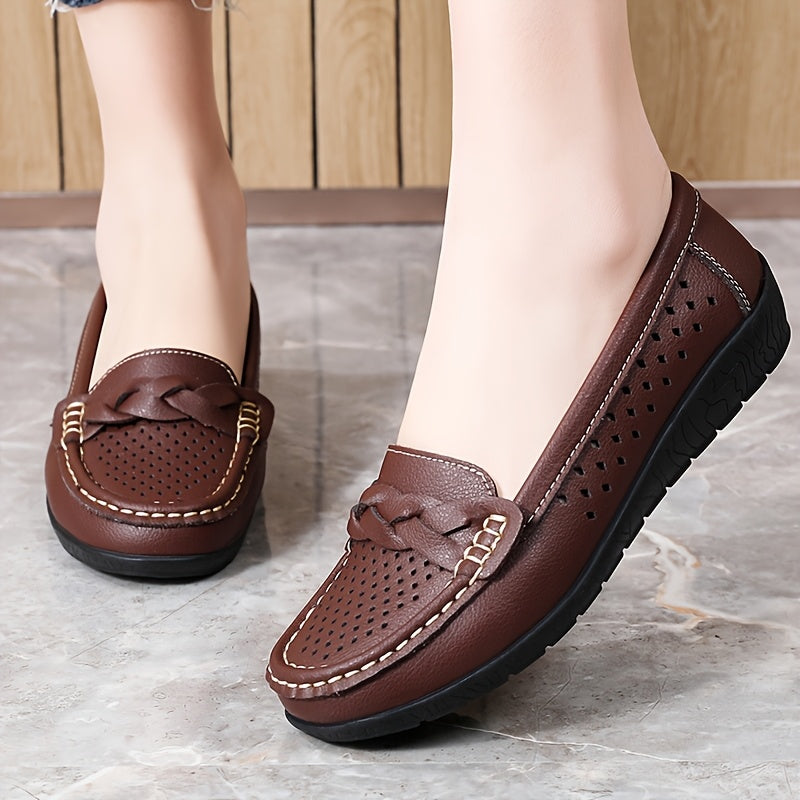 Ayollar uchun nafas oluvchi sintetik slip-on kundalik sport poyabzali, past top yozgi poyabzal