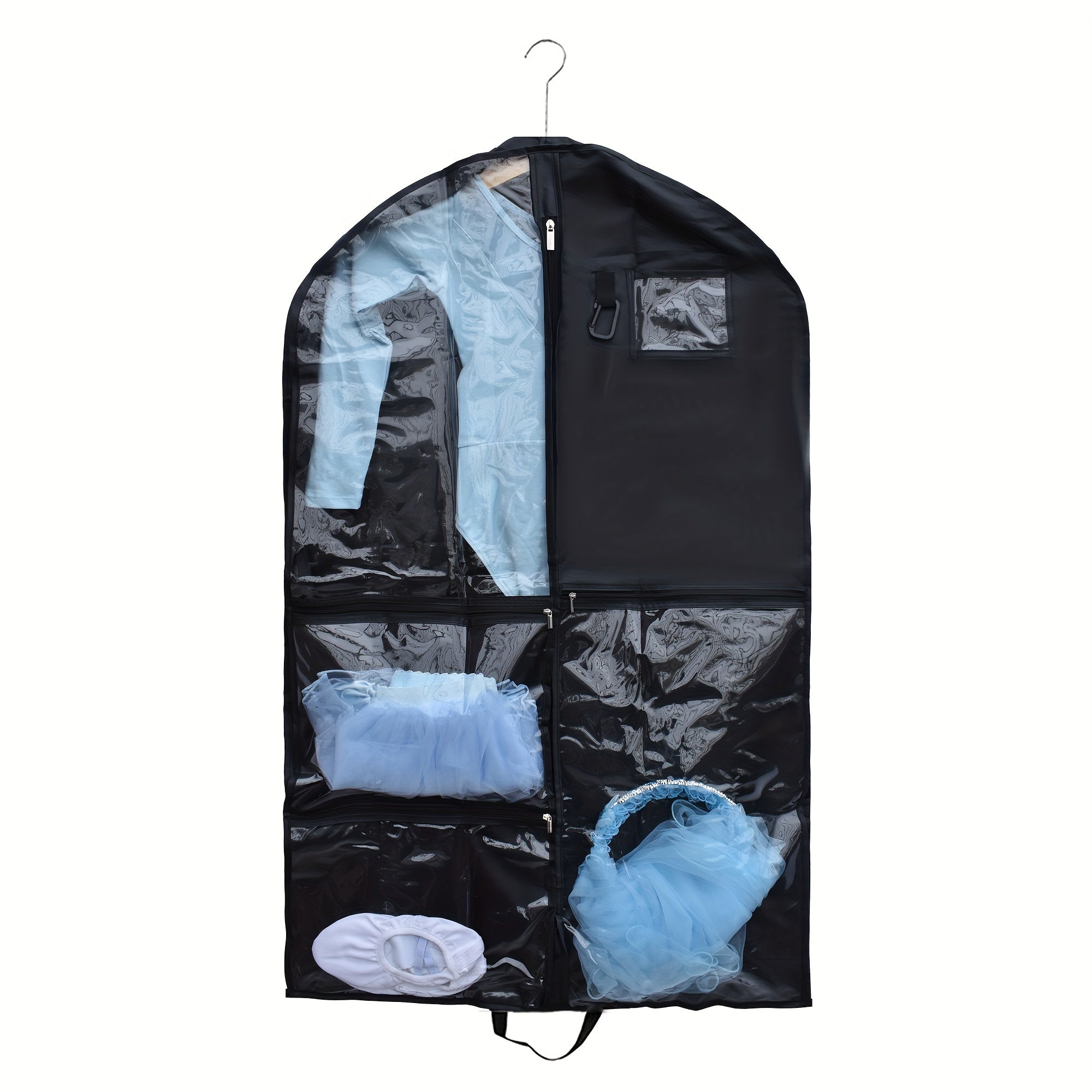 Children's Dance Dress Storage Bag Waterproof Hanging with Dustproof Cover and Transparent Window