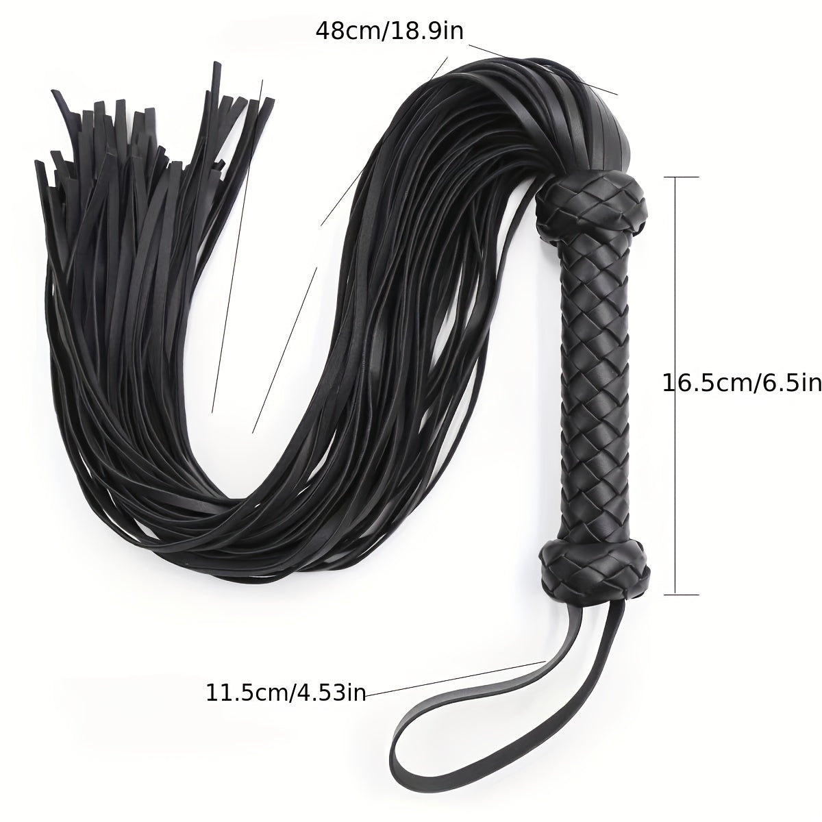 Adult Black and Red PU Leather Spanking Paddle with Handle BDSM Sex Toy