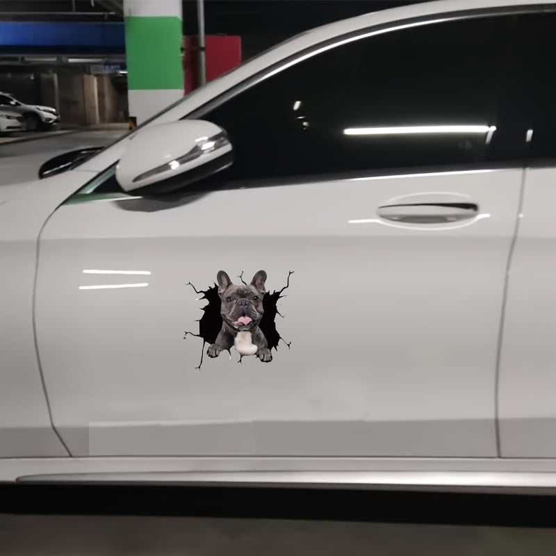 Avtomobil oynasi uchun stiker vinil dekor 3D fransuz buldogi chaqaloq decal