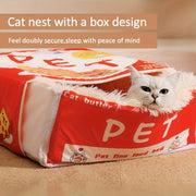 Fully Enclosed Cat Bed for All Seasons Warm Cozy Pet House Gift