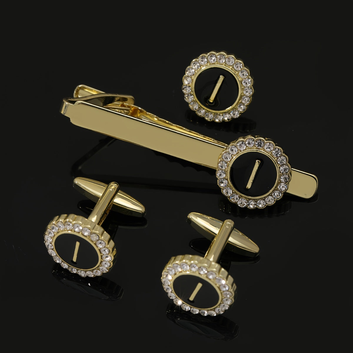Men's All-Inclusive Accessory Set with Tie Clips Cufflinks Brooches Limited Edition
