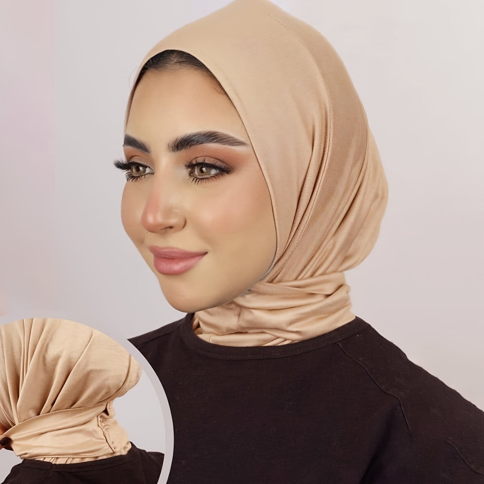 Modest Hijabs Elastic Full Coverage Shawl Headscarf Ramadan Muslim Ladies Neck Prayer Wrap