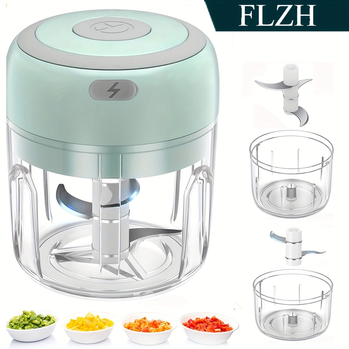 Cordless Electric Food Chopper Mini Garlic Crusher USB Meat Grinder High-Speed Motor