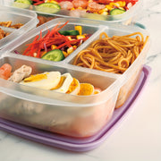 Set of 1 Meal Prep Containers with 3 Compartments for Food Portioning and Storage