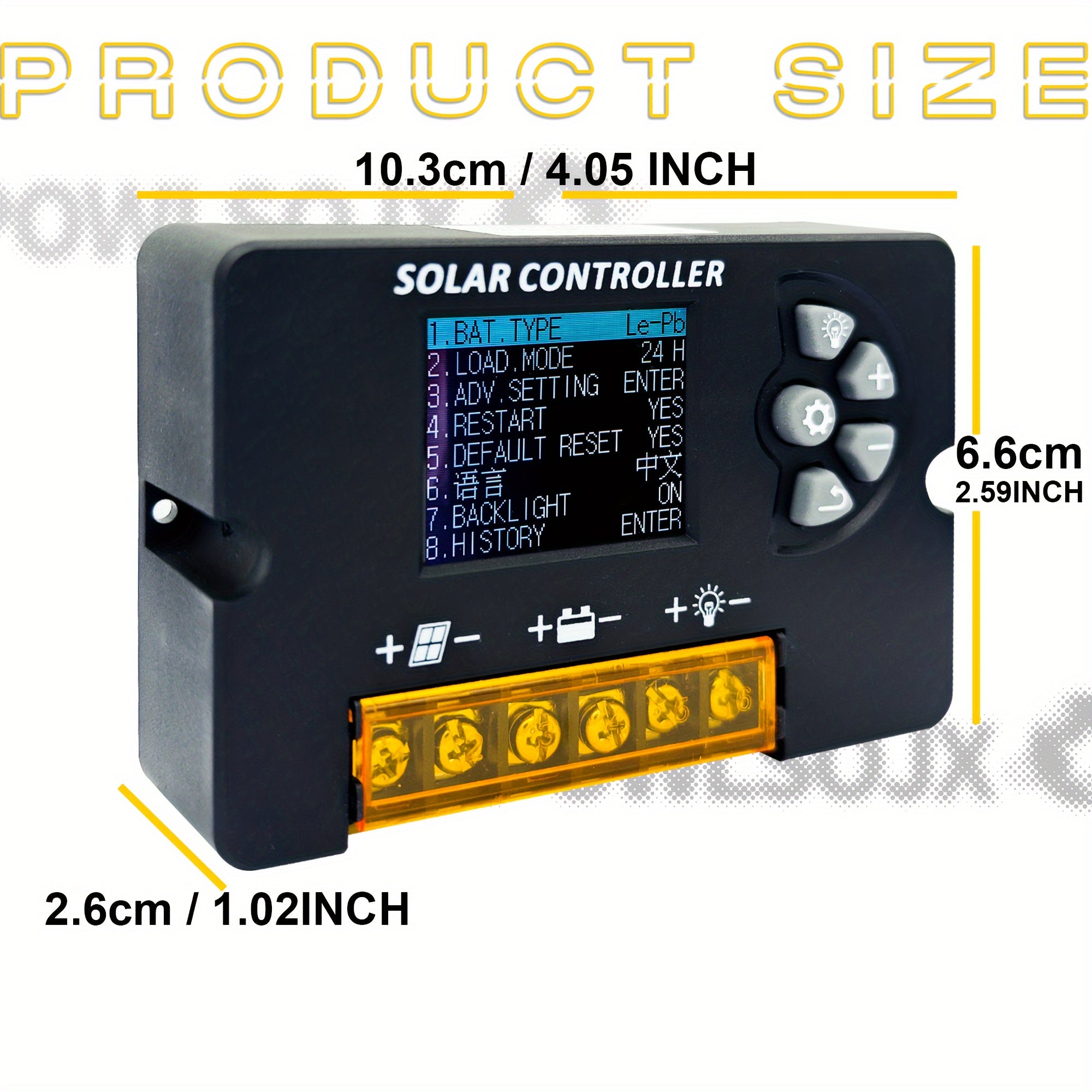 Solar Charge Controller LCD Display PWM 30A for Battery and Outdoor Energy Systems