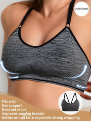 Бюстгальтер для йоги женский безшовный дышащий, размер плюс, с регулируемыми бретелями