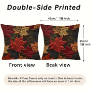 Autumn Leaves Pillow Cover Double-Sided Polyester 45.72cm Decorative Cushion Case for Home Holiday
