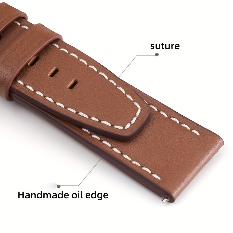 Luxury 22mm Faux Leather Smartwatch Strap for 46mm GT 3/4/5 Pro Models
