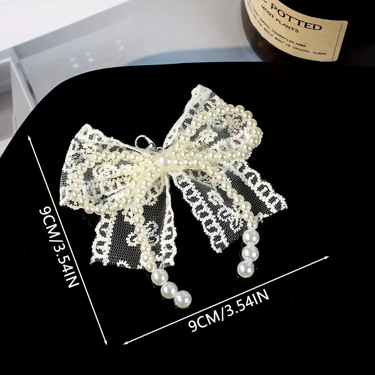 Women Lace and Artificial Bow Shoe Clips Pack of 2 for Shoes Decoration