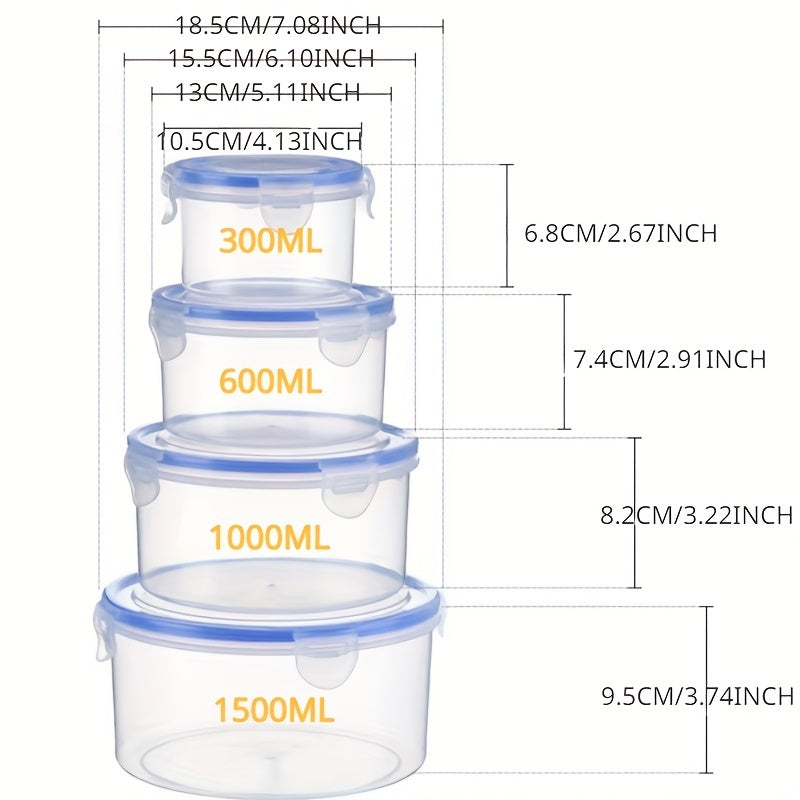 Food Storage Containers Set, Microwave Safe, Various Sizes for Fruits