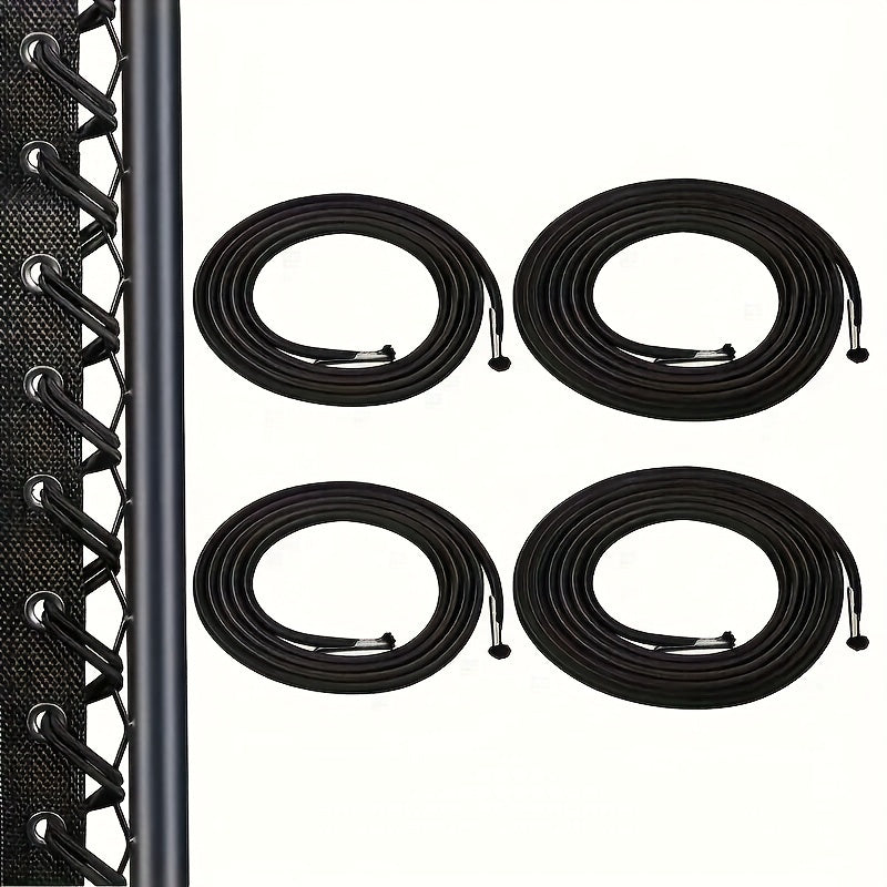 Set of 4 Black Nylon Stretch Cords for Recliner Chairs and Outdoor Furniture