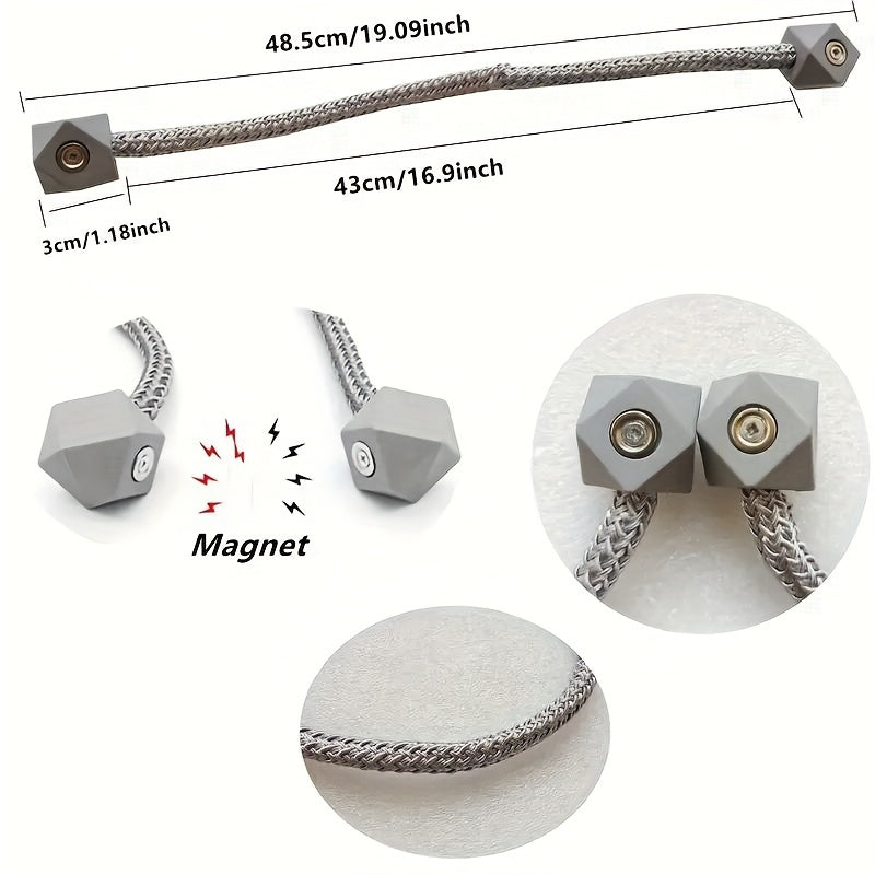 Rope-Style Magnetic Curtain Tiebacks for Living Room and Home Decor