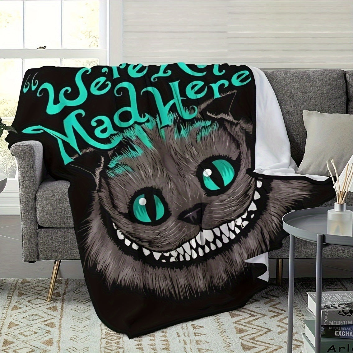 Halloween Themed Flannel Throw Blanket for Couch Bed Travel Office Cozy Warm