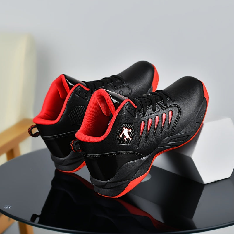 Детские высокие кроссовки на шнуровке из ПУ для уличного баскетбола и повседневных занятий