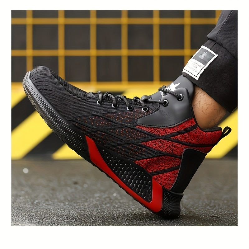 Women's High-Top Fashion Sneakers Steel Toe Puncture Resistant Breathable Upper
