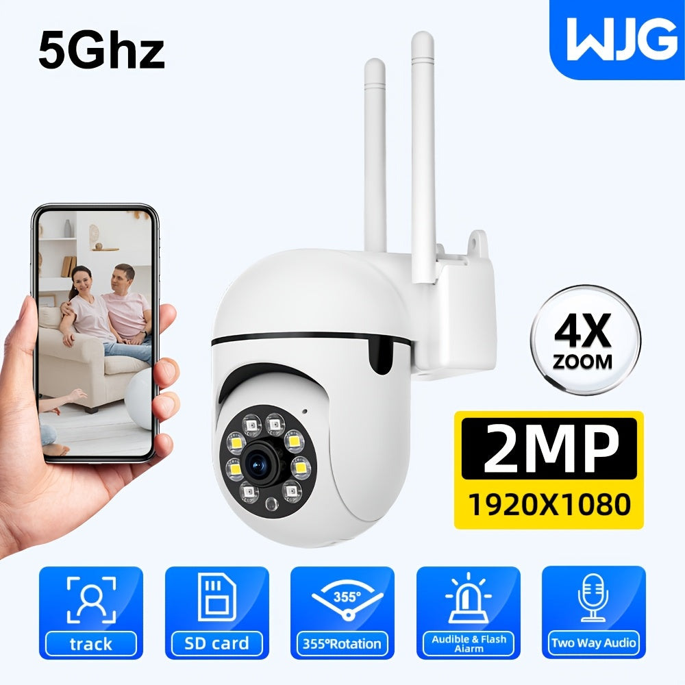 Wireless 1080P HD Security Camera with PTZ Night Vision and Auto-Tracking
