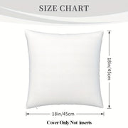 18x18 dyuym kvadrat yumshoq yostiq qopqog'i, dekorativ yostiq qopqog'i, divan va mehmonxona uchun