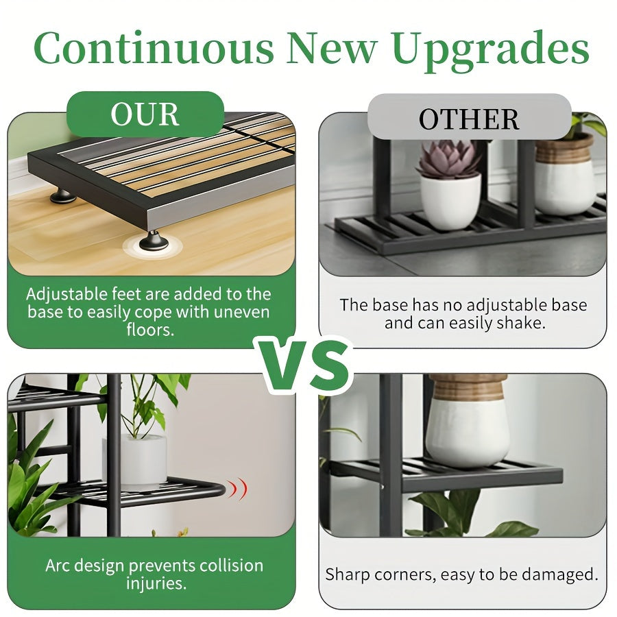 Черная металлическая подставка для растений 4/5/6/7/8 ярусов, для использования внутри и снаружи, держатель для цветочных горшков, прочная полка