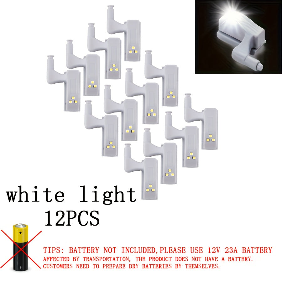 12 ta LED shkaf chiroqlari harakat sensori bilan, kulrang plastmassa, ichki foydalanish uchun