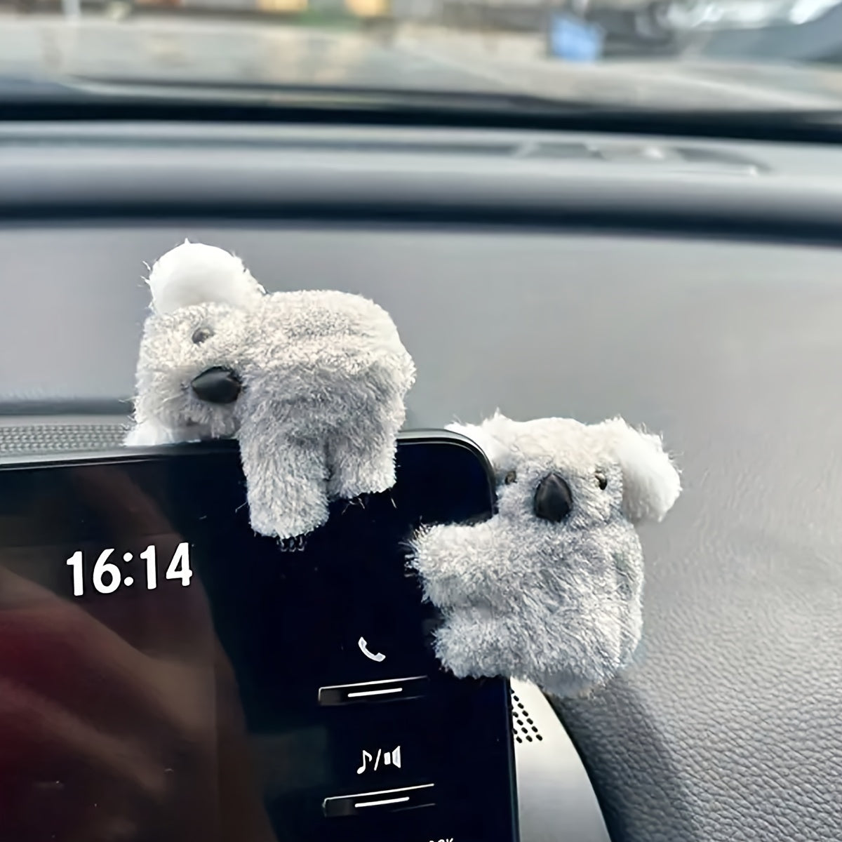 2pcs Cute Koala Car Dashboard Ornaments Durable ABS Interior Accessories
