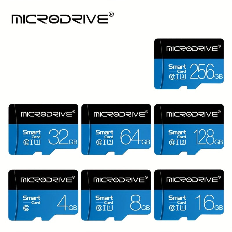 Blue Class 10 U3 MicroSD Card 32GB 64GB 128GB 256GB with SD Adapter