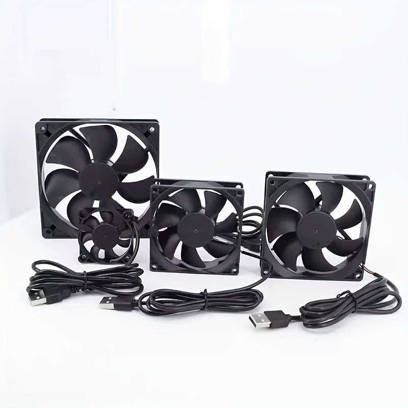 Quiet 5V USB Computer Cooling Fan for PCs CPUs Routers 5010 6010 8010
