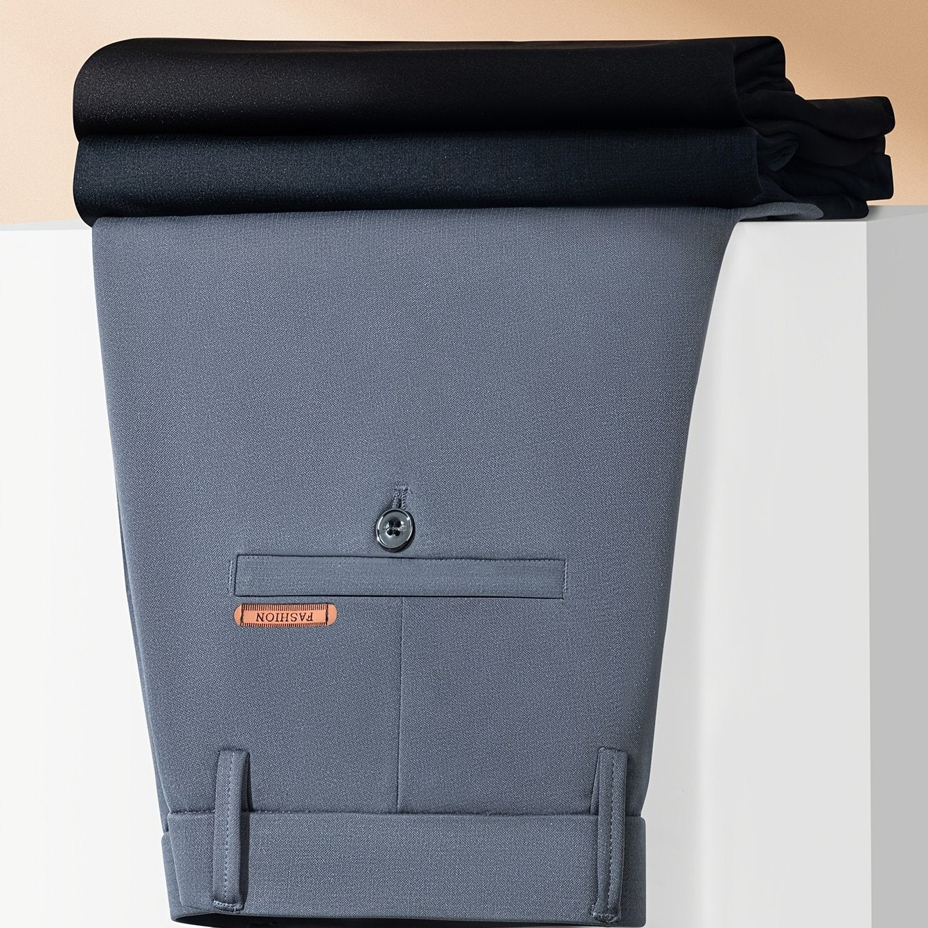 Pantalones largos casuales para hombre, primavera y otoño, ajuste regular, poliéster y spandex, patrón de letras