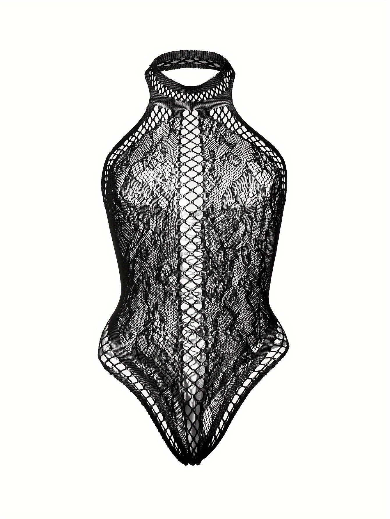 Vestido ajustado de encaje y malla de estilo europeo y americano para discoteca, con cuello colgante