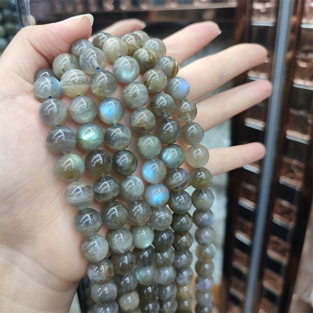 Labradorite Round Loose Beads 15 Inch for DIY Jewelry Making Bracelets Necklaces